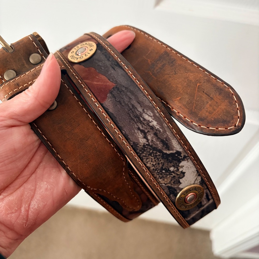 Nocona Belt Co Mens 44 Brown Leather Camo  Belt N24998222